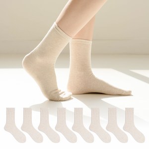 삭스팩토리 여성용 데일리 무지 장목 양말 8켤레