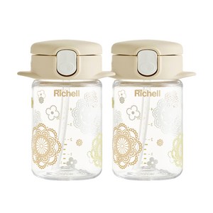 릿첼 AQ 슬림 빨대컵 R, 베이지, 160ml, 2개