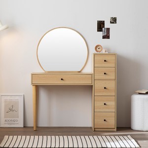 파로마 까밀라 원형거울 수납 화장대 방문설치