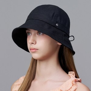 화이트샌즈 린넨 퍼퓰러 라운드 버킷햇 케디리