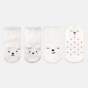 하이베이비키즈 유아용 하얀곰 양말 4종 세트