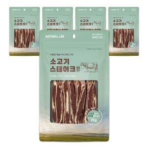 내츄럴랩 강아지 건강한 육포, 소고기, 70g, 5개