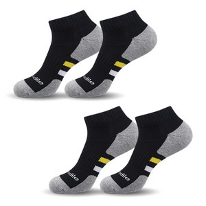 크로커다일 남성용 스포츠 쿠션 맨트 단목 양말 CD204 4족, 250-280mm, 블랙, 1세트