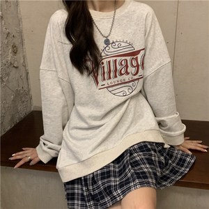 피어니스트 라운드 프린팅 박시 긴팔 맨투맨