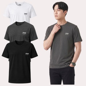 지프스피릿 남녀공용 통기성 라운드 포인트 반팔 티셔츠 3p