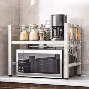 오브민 길이조절 높이조절 전자레인지 선반 + 후크 6p 세트