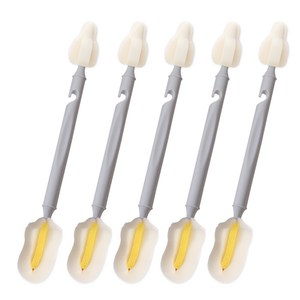 하이비 젖병 젖꼭지 세척솔 몽글이 듀얼 버블프로솔, 라이트그레이, 5개