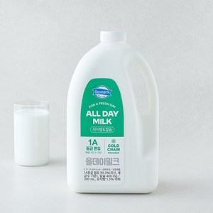 덴마크 신선한 저지방 & 칼슘 1A등급 올데이 밀크, 2.3L, 1개