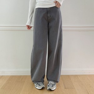 플랜데이 여성용 롱/숏 기장 로이 와이드 코튼 팬츠