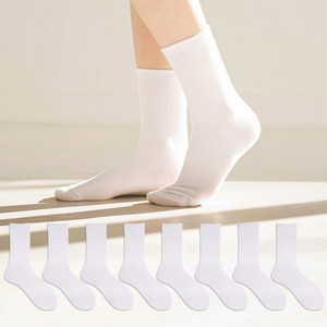 삭스팩토리 여성용 패션 무지 장목 양말 8켤레 세트