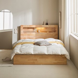 파로마 리즌 LED 고무나무 원목 침대 + 매트리스 방문설치