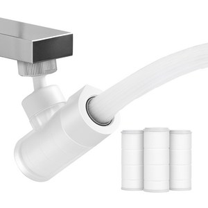 해피달링 시그니처 워터탭 세면대 필터 수전 + 필터 3P 세트, 소프트 화이트, 1세트