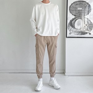 어나더디 남성용 스판 밴딩 카고 조거 팬츠