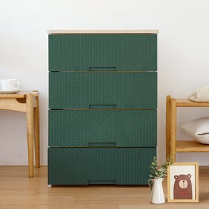 보노하우스 국내 제조 라탄플러스 우드상판 서랍장