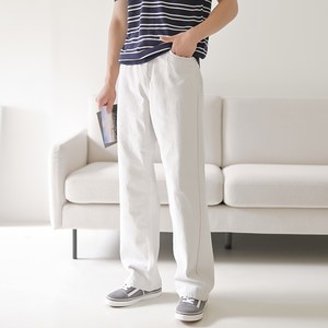 플레이즈 남성용 코튼 롱 스트레이트 면팬츠