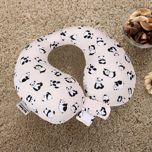 투토츠 유아용 카시트 목베개, 판다바오 아이보리, 1개