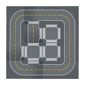 젠토이 마스터 1 도로 블럭판 일자 5p + 곡선 4p + 교차로 3p + T 4p 세트, 혼합색상, 1개