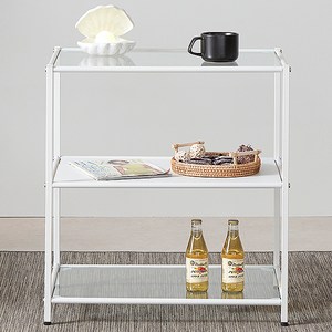 트레벨 철제 유리 모듈 선반 합판 E6040