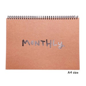 A4 베이직 먼슬리 플래너 스프링제본 30p, 혼합색상