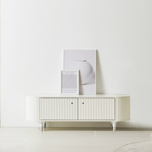 스칸디무드 국내제조 밀레 타원형 템바보드 높은 거실장 1200 방문설치