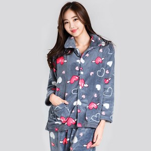이라인 여성용 천사날개 상하 카라 수면 잠옷 상하세트