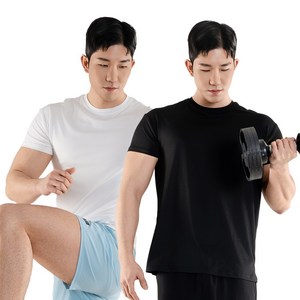 카멜 남성용 머슬핏 반팔 티셔츠 2p