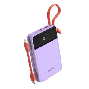 엔보우 고속충전 22.5W 보조배터리 10000mAh, NBOW_P10, 퍼플