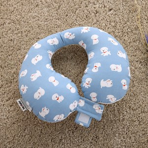 투토츠 유아용 사계절 카시트 목베개, 해피독블루, 1개