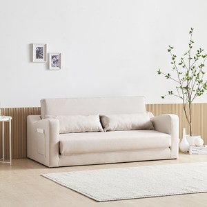 수오 로즈망 패브릭 패턴 인조 방수가죽 접이식 3인용 소파베드 HJ-Z-04-3 방문설치