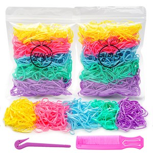 링하나 여아용 링링 대용량 고탄력 머리 고무줄 2p + 이지컷 + 포켓빗 세트 SR27