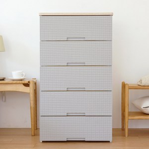 보노하우스 국내 제조 라탄플러스 우드상판 서랍장