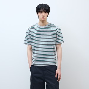 마인드브릿지 남성용 멀티스트라이프 크롭 티셔츠