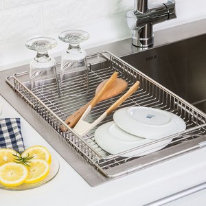 4BNK 스텐 304 슬라이드 싱크 플레이트 W타입, 1단, 실버, 1개