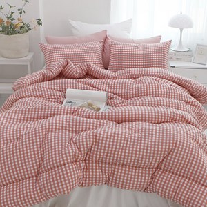 보몽드 국내 제조 부드러운 워싱 쿠키체크 차렵이불