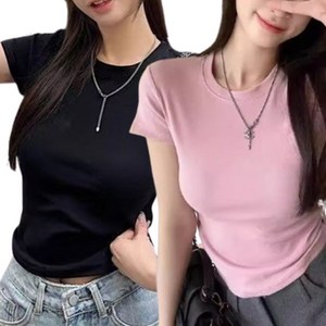 피어니스트 베이직 심플 슬림 반팔티 2p