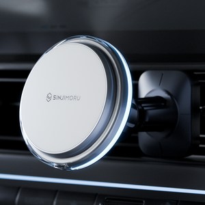 신지모루 25W Qi2.2 펠티어 냉각 M 에어쿨러 맥세이프 차량용 무선충전 거치대, 화이트