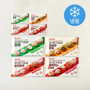굽네 닭가슴살 만두 오리지널 180g x 2개 + 김치 180g x 2개 + 갈비맛 180g x 2개 + 볼케이노 180g x 2개 세트 (냉동), 1세트