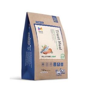 트러스트밀 강아지 전연령 라이트 기능성 사료, 다이어트(체중감소), 1.2kg, 1개