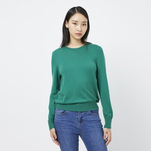 JAJU(자주) 여성용 캐시미어 블렌디드 간절기 베이직 긴팔 니트