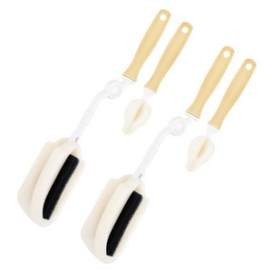 베이비앤아이 클린 회전 젖병솔 2p + 꼭지솔 2p 세트, 베이지, 1세트