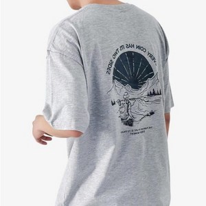 제이티엘 남성용 오버핏 프린팅 반팔 티셔츠