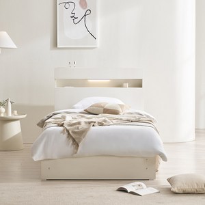 삼익가구 NEW 루시드 LED 4단 서랍 수납 침대 프레임 + 라텍스 7존 독립스프링 매트리스 세트 방문설치