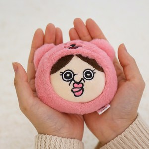끼꼬 탈을 쓴 옥지 핫팩인형, 10cm, 옥지 핑크, 1개