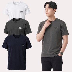 지프스피릿 남녀공용 통기성 라운드 포인트 반팔 티셔츠 3p