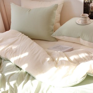 루시드슬립 국내산 부드러운 디어마이 리버서블 워싱 옥수수솜 차렵이불 세트