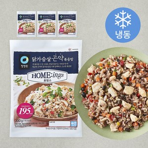 청정원 호밍스 닭가슴살 곤약볶음밥 (냉동), 200g, 4개