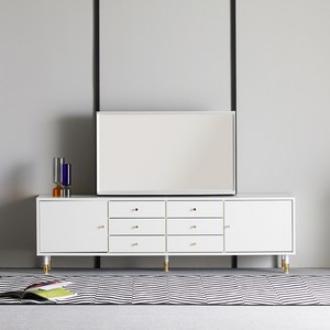 장인가구아이브 로지 모던 E0 높은 6서랍 TV 거실장 1800 방문설치