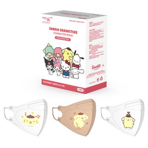 어린숨 엣지 산리오 아트심볼 컬러 마스크 소형, 30개입, 폼폼푸린, 1개