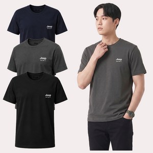 지프스피릿 남녀공용 통기성 라운드 포인트 반팔 티셔츠 3p