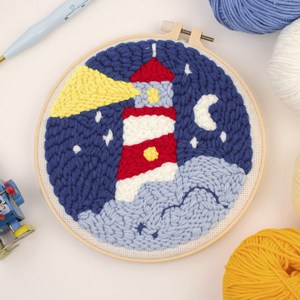 아트조이 DIY 펀치 니들 자수 + 4단 바늘 세트, 밤등대, 1세트